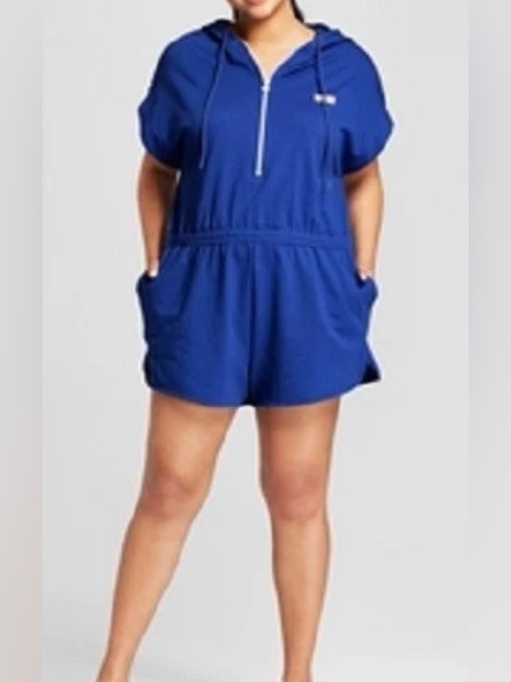 Hunter for Target Romper Women’s Size M Royal Blue Hooded Short Sleeve NWT